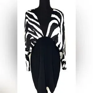 Sergio Hudson Dresses | Women's Zebra Print Draped Mini Dress - Sergio Hudson X Target Black/White | Color: Black/White | Size: L | Pm-18121962's